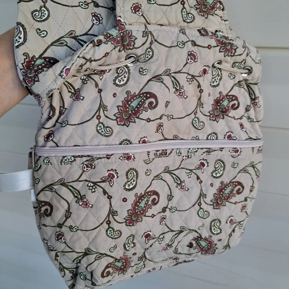 Bueno Collection Women's Beige Floral Cotton Backpack Purse